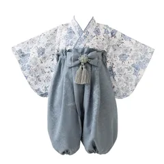 【新品】 [regalo] ベビー 袴 2ピース 70～90cm 女の子 男の子 セパレート ひな祭り 和装 フォーマル 赤ちゃん お宮参り 百日祝 初節句 (クレメントブルー, 90) 0