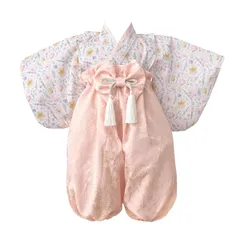 【新品】 [regalo] ベビー 袴 2ピース60～100cm 女の子 男の子 セパレート ひな祭り 和装 フォーマル 赤ちゃん お宮参り 百日祝 初節句 花恋 (クレアピンク, 60) 0