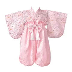 【新品】 [regalo] ベビー 袴 2ピース60～100cm 女の子 男の子 セパレート ひな祭り 和装 フォーマル 赤ちゃん お宮参り 百日祝 初節句 花恋 (シフォンピンク, 80) 0