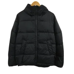 コムサイズム COMME CA ISM ジャケット ブルゾン 中綿 フード スタンドカラー ジップアップ 無地 長袖 M 黒 ブラックのサムネイル