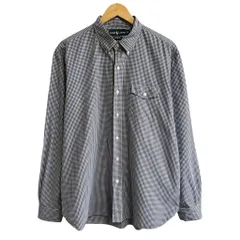 Ralph Lauren ラルフローレン CUSTOM FIT ボタンダウンシャツ コットンシャツ チェック柄 ポケット付き 長袖シャツ 紺×白 Lサイズ No.M624