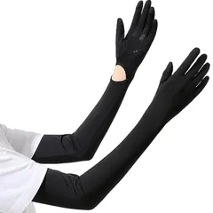 冷感 指先まで 日焼け対策 アームカバー 夏 アームカバー 腕カバー UPF50+UV対策 アウトドア 手袋 日焼け止め 運転 滑り止め 接触冷感 自転車 uv UVカット ゴルフ レディース [VUNIANKO]