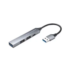 サンワサプライ USB 5Gbps 4ポート コンボ超スリムハブ USB A×3ポート＆Type-C×1ポート ガンメタル USB-5H25GM
