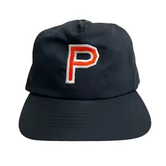 【キャップ/帽子】90s Pロゴ アンパイアキャップ ビンテージキャップ ブラック 黒 オレンジ 橙 ホワイト 白