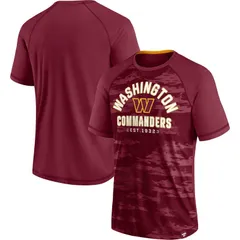 ファナティクス メンズ トップス Tシャツ Mens Fanatics Branded Burgundy Washington Commanders Hail Mary Raglan TShirt Wft Med Re バーガンディ