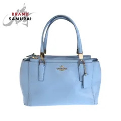 COACH コーチ ミニクリスティキャリーオール ライトブルー ゴールド金具 レザー F34797 ハンドバッグ トートバッグ レディース 600335【中古】