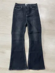 ストレッチ デニム ブラックデニム ブーツカット (L)