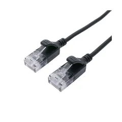 （まとめ） ナカバヤシ ミヨシCAT.6A LANケーブル スリム ブラック 0.5m C6A-S5BK 1本 〔×2セット〕