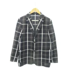 ブラックレーベルクレストブリッジ BLACK LABEL CRESTBRIDGE テーラードジャケット シアサッカー ノーベント チェック M 黒 ブラック /MN18 ■GY19