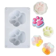 BOHALUU(ボハル) シリコンモールド レジン型 猫の肉球 肉球 UVレジン 猫足 DIY かわいい 手芸品 抜き型 手作り 猫の肉球 2個セット （艶消し面2個）