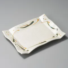 茶黄銀河折紙長角皿