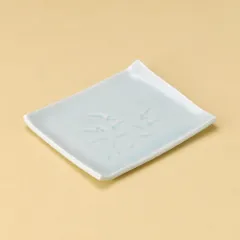 青白磁つゆ草角銘々皿