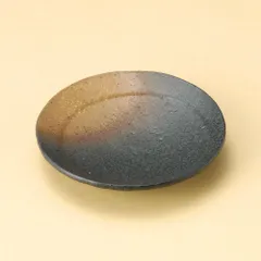 黒備前吹き月光１６㎝丸皿