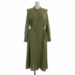 アーバンリサーチ URBAN RESEARCH シャツ ワンピース マキシ ロング バンドカラー ベルト付き 長袖 F カーキ /RO