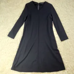 23区   ウール100パーセント    起毛フレアワンピース  ダークネイビー     40   上品