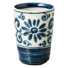 手描き染唐草長コップ