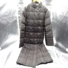 BURBERRY LONDON バーバリー ロンドン オールチェック ダウンコート ブラウン ロング アウター サイズ38 ノバチェック