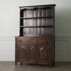 英国アンティークチーク古木キッチンワゴン/トロリーテーブル/飾り棚(89-161 英国 ヴィンテージ トロリー ワゴン ドロップリーフ 拡張 天板 チーク