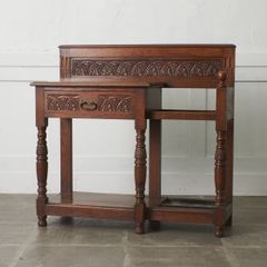 英国 ヴィンテージ トロリー ワゴン ドロップリーフ 拡張 天板 チーク