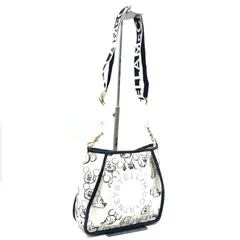 ■極美品■2022年春夏コレクション■STELLA McCARTNEY × Disney　ステラマッカートニー×ディズニーコラボ　ショルダーバッグ　ファンタジア　ミッキープリントロゴ　斜めがけ　クロスボディ　ブラック×ホワイト　キャンバス　レディース