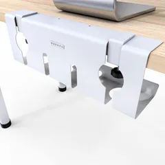 NODOCA ケーブルトレー デスク下 配線整理 ケーブル収納 ケーブルまとめる 穴あけ不要 コード隠し 配線隠し机の下 電源タップコンセント収納 コード収納 ケーブル隠し マジックバンド5本付き ホワイト長さ430mm