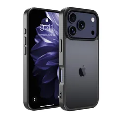 アイフォン17 3倍米軍MIL規格 Pro Pro 滑り止め Max対応（6.9インチ）スマホカバー 黄変防止 耐久性 人気 EUMADOVE(ライトブラック 軽量 薄型 iPhone iPhone エアガードコーナー 17 17 半透明 耐衝撃 Pro カメ