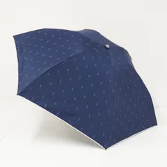 折りたたみ日傘 Polo Ralph Lauren ポロラルフローレン USED美品 晴雨兼用 ネイビー ポロドット 遮光 UV 折日傘 紺 50cm FA9361