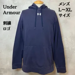 Under Armour アンダーアーマー　パーカー　プルオーバー　刺繍ロゴ　ネイビー　XLサイズ　メンズ　【B-2】