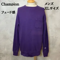 Champion チャンピオン　スウェット　胸ポケット　パープル　フェード感　XLサイズ　メンズ　【B-2】