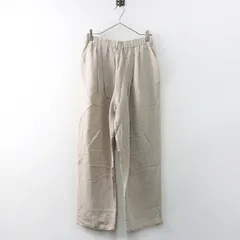 美品 2024SS エヴァムエヴァ evam eva バンブーリネンワイドパンツ 2＼べージュ ゴム イージー タック【2400014784381】