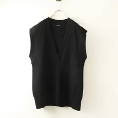 イレーヴ YLEVE EX FINE MERINO WOOL KN N/S P/O" エクストラファイン メリノウール ベスト F｜ブラック ノースリーブ【2400014825473】のサムネイル