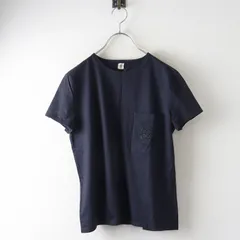 レディース フランス製 エルメス HERMES ポケット刺繍 マイクロTシャツ 38 ネイビー┃// トップス カットソー 半袖【2400014833577】のサムネイル