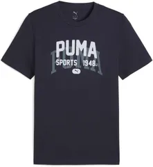 【新品】【Mサイズのみ】puma（プーマ）半袖 Tシャツ メンズ ティーシャツ GRAPHIC バーンシティーTシャツ　コットンカジュアルティーシャツ　ニューネイビー　690938-16