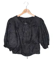 アドーア ふくれジャガードショートジャケット 531-250909 38 ブラック ITF517K3UPHC