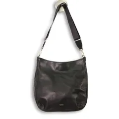 【吉高由里子着用モデル】russet ラシット ワンショルダーバッグ ハンド 肩掛け 斜め掛け 黒 ソフトレザー ロゴ箔押し 通勤通学 旅行