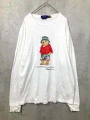 POLO RALPH LAUREN ポロ ラルフローレン ベア CLASSIC FIT ロング Tシャツ sizeM/白  ■■ メンズ