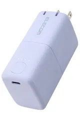 エレコム モバイルバッテリー 5000mAh AC時30W 20W コンセント一体型 Type-C 1ポート おまかせ充電 まとめて充電 PSE技術基準適合 パープル DE-AC09-5000PU [パープル]