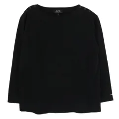 A.P.C. アーペーセー 22SS 23216-1-96481 肩ボタン 長袖 ロングスリーブ カットソー Tシャツ バスクシャツ ブラック系 M【中古】