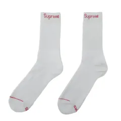 Supreme シュプリーム Hanes CREW SOCKS クルーソックス 2足 ホワイト系 FREE【極上美品】【中古】
