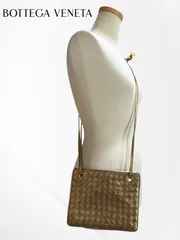 ★【期間限定価格！】 BOTTEGA VENETA イントレチャート メタリックレザー ミニショルダーバッグ ゴールド　vintage