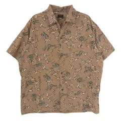 DELUXE デラックス 総柄 コットン 半袖 アロハ シャツ ブラウン系 M【中古】のサムネイル