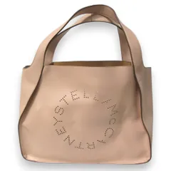 良品 STELLA McCARTNEY ステラマッカートニー エコレザー パンチング ロゴ トートバッグ 513860 ピンクベージュ レディース 古着 中古 USED