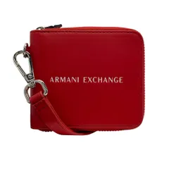 新品 A|X アルマーニ エクスチェンジ 二つ折り財布 折財布 ラウンドファスナー レザー ロゴ レッド ストラップ付き A|X ARMANI EXCHANGE 高級感 洗練 上品 実用性 コンパクト 機能的 スタイリッシュ 日常使い