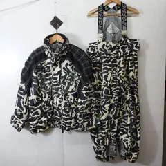 ROSSIGNOL ロシニョール スノーウェア セットアップ ジャケット L 肩パッド サスペンダー パンツ O スキー スノーボード レトロ vintage ブラック系 ホワイト系 B470のサムネイル