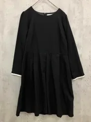 E Hyphen World gallery イーハイフンワールドギャラリー 袖口ライン使い ワンピース sizeF/黒 ■■ レディース