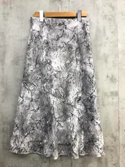美品 COUP DE CHANCE クードシャンス フラワー レース フレア スカート グレー ■◆ レディース