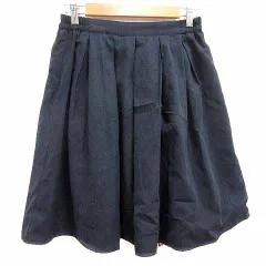 シンプリシテェ Simplicite フレアスカート ひざ丈 紺 ネイビー /YK