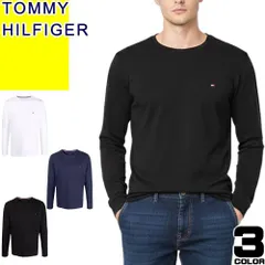 トミーヒルフィガー TOMMY HILFIGER Tシャツ 長袖 ロンT カットソー メンズ ロゴ 無地 綿100％ コットン クルーネック 黒 ブラック LONG SLEEVE FLAG CREW NECK T-SHIRT 09T3118