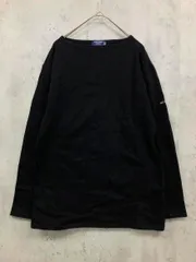 SAINT JAMES セントジェームス 袖ロゴ カットソー sizeUSA 38/黒 ■■ メンズ