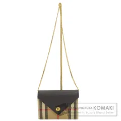 BURBERRY バーバリー チェーンウォレット バーバリーチェック コインケース ナイロン レザー レディース [中古]